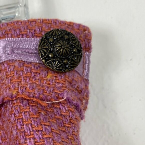 Anthropologie Vintage y2k Pink Tweed Trumpet Peplum Hem Mini Skirt - Picture 4 of 9